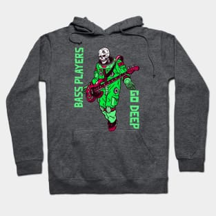 Bass Players Go Deep, Funny Spaceman, Scary Skeleton Costume Hoodie